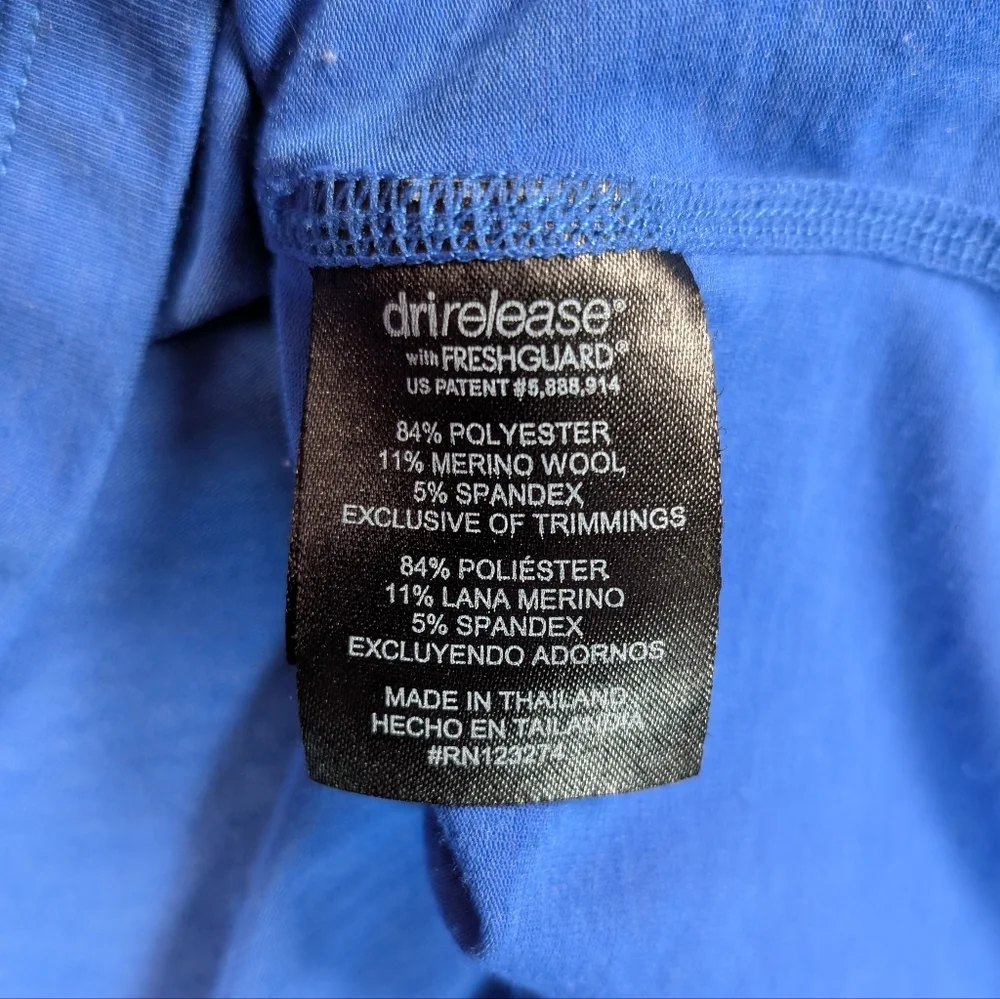 Paradox Merino Wool Shirt Womens XL Blue 1/4 Zip Base Layer Thumbholes Running - Picture 7 of 8